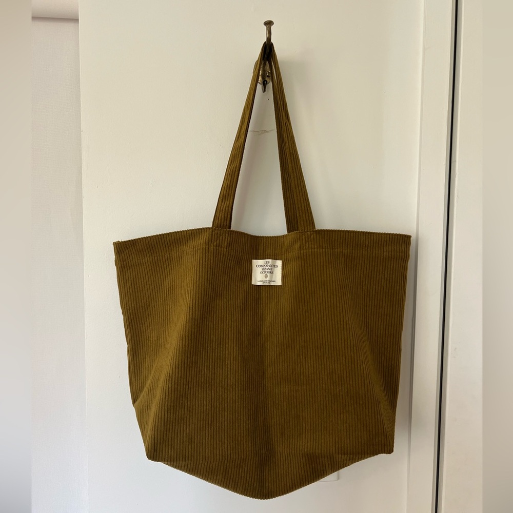 NWOT Sezane Olive Brown Corduroy tote
